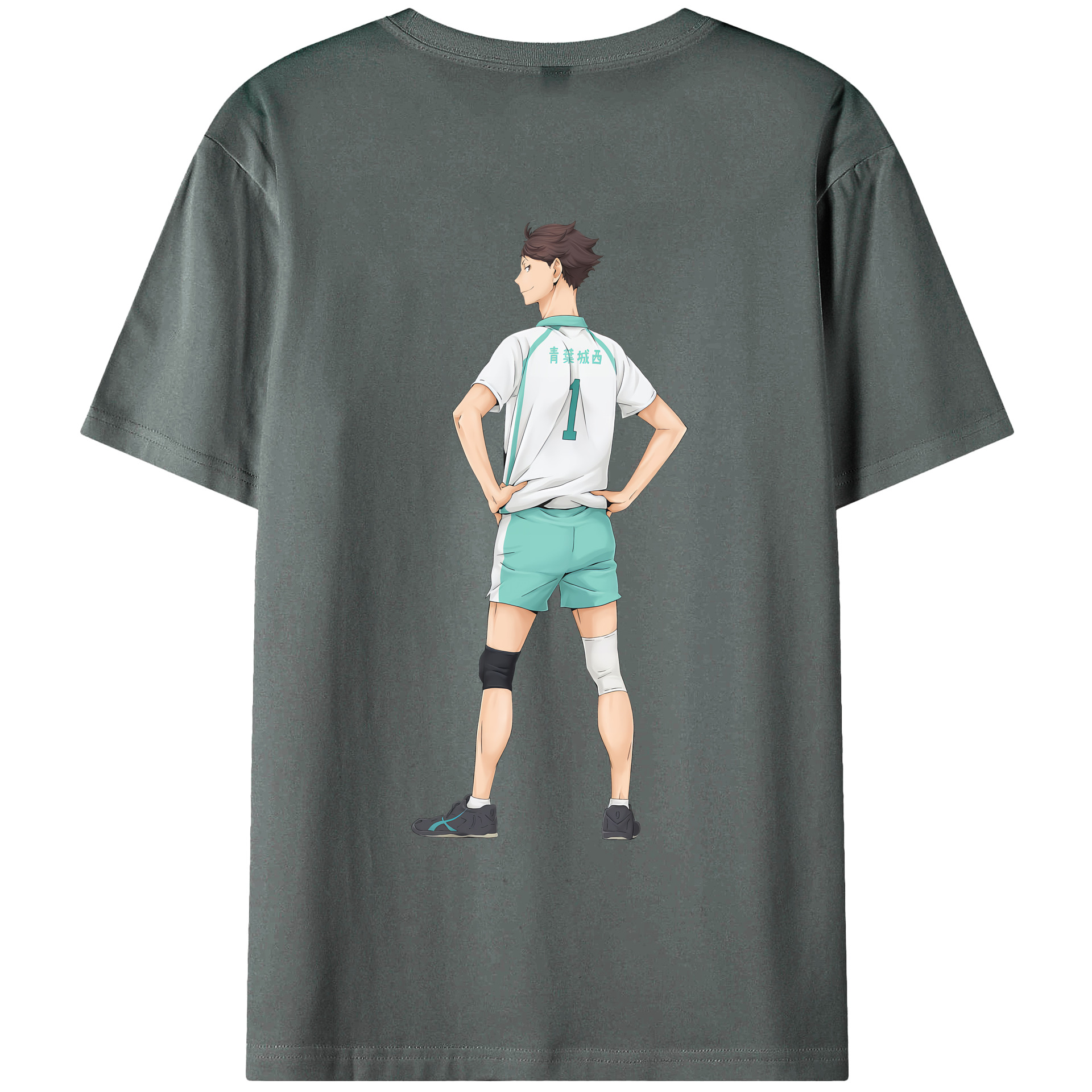 （画像用） ハイキュー!! Haikyu!! 綿100％ メンズ半袖Tシャツ（バックプリント） 通気性